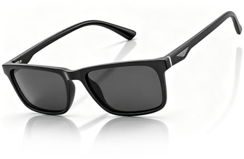 Amorays Sonnenlesebrille mit UV400-Schutz, TR90-Rahmen in großer Größe, Metalleinlagen für Herren und Damen TYLH8102（Schwarz，+1.50）