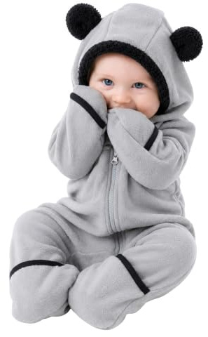 Cuddle Club Unisex Baby Fleece Bunting Strampler für Kleinkinder und Kleinkinder | Dino Baby-Strampler mit Kapuze, Autositzfreundlich, wandelbare Fäustlinge und Schühchen, warme Jacke, Winteranzug-Kleidung