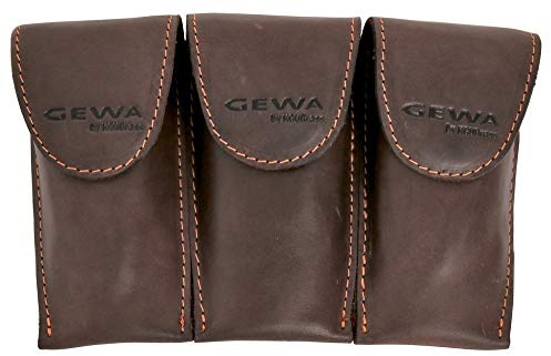 GEWA Mundstücktasche Crazy Horse Posaune schwarz für 3 Mundstücke dreifach Posaune schwarz