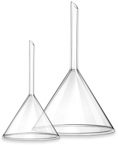 2-Pack Glass Funnel, Funnel Laboratory Instrument 60mm 90mm Kitchen Lab