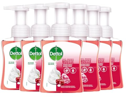 Dettol Handtvål skum mjuk mus ros och körsbärsblomma doft 6 x 250 ml storpack