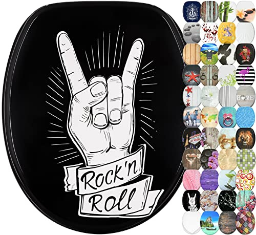 Sanilo Soft Close Toilet Seat, Wide Choice of Beautiful Toilet Seats, Stable Hinges, Easy to Mount (Rock 'N Roll)