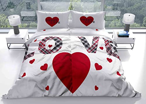 Leonado Vicenti Bettwäsche Microfaser Partner 135x200 4teilig Herz Mr&Mrs Bärchen Schlafzimmer Pärchen mit Reißverschluss