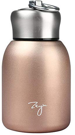 Gelory Portable Small Vacuum Cup, Mini Stainless Steel Matte Insulated Water Bottle for Hot and Cold Drinks Cup Travel, Sports Water Bottle 280ML (Rose Gold)