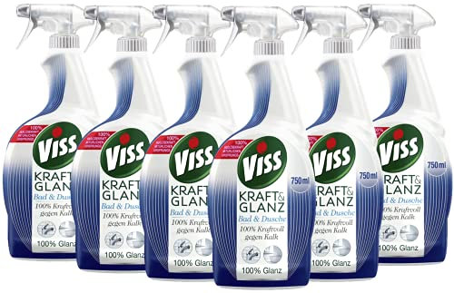 Viss VISS Reinigungsspray Bad & Dusche für strahlenden Glanz 100% kraftvoll gegen Kalk 6 x 750 ml,