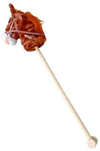 CAPA Steckenpferd Schaukelpferd Reitpferd Pferd am Holz Stab in braun