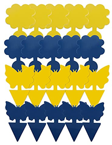 Acchiappi per mosche, adesivi di carta per mosche su entrambi i lati, per contro insetti di piante domestiche, funghi, mosche, afide volanti, zanzara e minatori di foglie (7,2 x 5,2 pollici), 20 pezzi