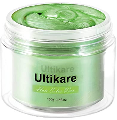 Haarfarbe Wachs, Ultikare Temporäres Haarfärbewachs, Buntes Wachs, waschbar, für einen Moment, natürliche Haarsalbe, Männer und Frauen, Halloween, Party (Grün 1)
