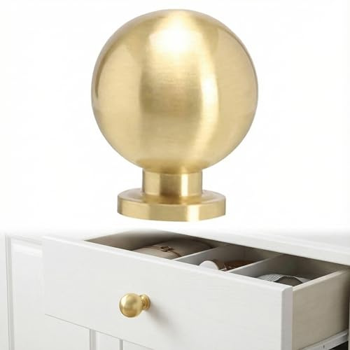 DOITOOL Messing Schrankgriff 3x1 Zoll Schubladengriff Möbelgriffe Schrankknopf Rund Schrankgriffe Einloch Montage Kommode Schublade Griff Knöpfe Für Kommode Modern Stil Für Schränke Und Schubladen
