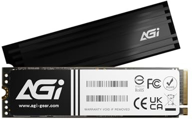 AGI AI838 1TB SSD Interno M.2 NVMe PCIe Gen4 con Dissipatore per PS5 PC | Velocità di lettura 7400MB/s, Memoria 3D NAND e HMB. Compatibile con Playstation 5, laptop e desktop computer