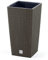 Vaso per Fiori piante Quadrato Rato Square ECO WOOD Decorativo in Plastica e 33% Legno da Interno Esterno 24x24x45 cm Caffè Design Moderno 19 Litri