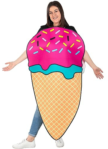 Funidelia | Disfraz de helado para hombre y mujer Comida, Original y Divertido, Dulces - Disfraz para adultos y divertidos accesorios para Fiestas, Carnaval y Halloween - Talla única - Marrón
