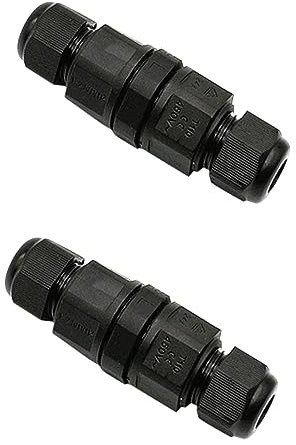 DOITOOL 2pezzi Connettore Elettrico Giunzione Per Cavi Elettrici Nero Per Esterni e Resistente Alle Intemperie