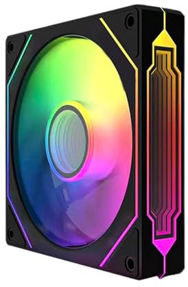 TZMRIT Prism 4 Pro RGB, Ventola di Raffreddamento per PC 120 mm, Colore Nero, ARGB, 5 V, 3 Pin, Scheda Madre Sincronizzabile a Specchio PWM