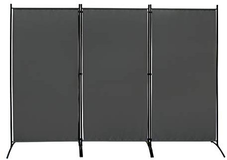 Novonova Paravent 3 Teilig Faltbar 260x180cm, Paravent Raumteiler Trennwand Sichtschutz Stellwand Faltbar Innen- und Außenbereich, Grau