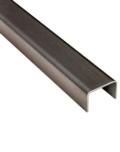 10x U Edelstahlschiene Bordüre Fliesenschiene Edelstahl V2A 2,5m 9mm | Für dekorative Linien und saubere Einfassungen im Fliesenbild, 9mm Profilmaß, 2,5m, V2A Edelstahl, gebürstet, silber