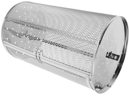 BCOATH Cesta para Horno Giratoria de Acero Inoxidable para Asar Frutos Secos y Verduras Calentamiento Uniforme y Uso Seguro y Conveniente en Barbacoas