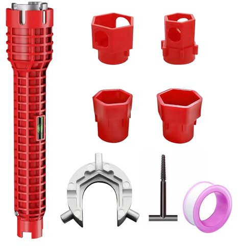 YUDAWN Llave de grifo, llave de grifo 14 en 1, llave de tuerca, llave de tuerca multifunción, herramienta sanitaria, llave de fregadero, llave de tubo para inodoro, baño, cocina