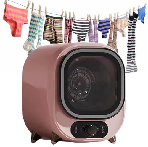 twostronking Tragbarer Wäschetrockner, 450 W, Mini-Wäschetrockner, Mit Heiß- Und Kaltluftregler, Innenbehälter Aus Edelstahl, 0,8 Kg Fassungsvermögen, Geeignet Für Zuhause Und Wohnungen,Pink