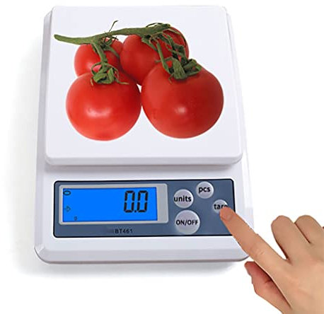 Bilancia per Alimenti da Cucina 0.1g-6kg Bilancia Elettronica Digitale con Display LCD Bilancia Elettronica per Cottura Cottura al Forno Bilance (Colore: Bianco, Dimensioni: 5kg/1g) (Bianco 5kg/0.1g)