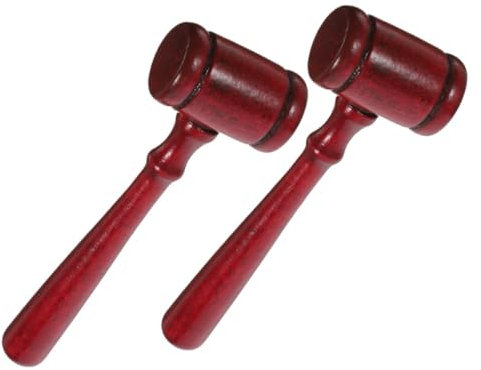UPKOCH Wooden Judge Hammer 2pcs Court Gavel Kids Cosplay Judicial Costume Accessories Mini Wooden Hammer Prop