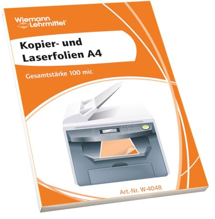 Hochwertige bedruckbare Kopier-und Laserfolien, A4 100 Stück | Wiemann Lehrmittel