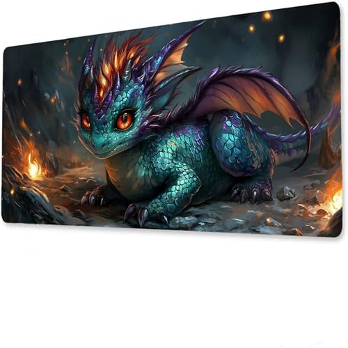 jeihenhg XXL Gaming Mouse Pad 1200x600x4mm Lagarto, Vade Escritorio Antideslizante, Alfombrilla Ratón Grande, Impermeable Alfombrilla Teclado Animal, Tapete de Escritorio Uso doméstico Oficina T-1