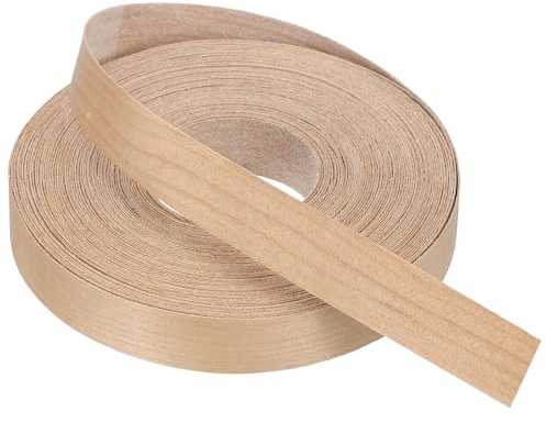 PATIKIL Cinta De Borde De Cerezo, 15m x 19mm Cinta De Chapa De Madera Pregomada Flexible Para Borde De Contrachapado Con Adhesivo Termofusible Para Restauración (3/4 x 50 Pies)