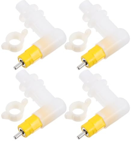 TOBBOMEY Hühnernippeltränke Automatische Geflügeltränke Mit 4 Hühnerwassernippeln Trinknippel Für Geflügel Und Kaninchen Für Kükenzucht Käfigzubehör Einfache Installation