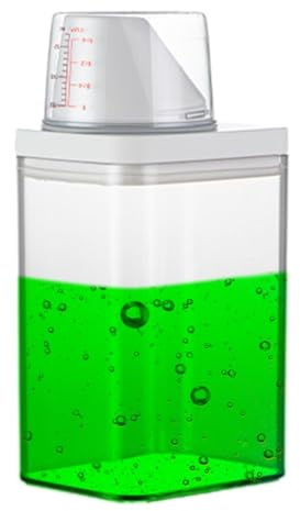 Dispenser di detersivo, dispenser per liquidi per bucato, contenitori per bucato, coperchio dosatore a prova di perdite, per organizzare e conservare liquidi, detersivi, polvere, ammorbidente