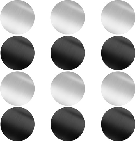 12 Packs Thin Metal Plates for Magnetic Phone Holder,Replacement Mount Plate with Strong Adhesive,Universal Round Mental Plate for Dashboard,Air Vent & All Mounts,Secure Grip for Smartphone & GPS