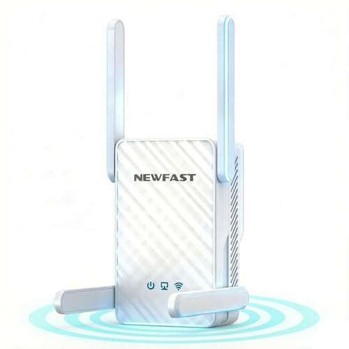 NEWFAST 3000Mbps Ripetitore WiFi Potente per Casa, WiFi6 WiFi Extender Dual Band 2.4G/5GHz con 4 * 5dBi Antenne, Porta Gigabit Ethernet, WPS Funzione, Supporta Modalità Ripetitore/Router/AP