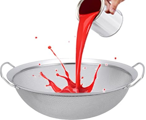 TQEBWUS Fine Mesh Strainer, 60 Mesh Emulsion Honey Funnel Filter, Stainless Steel Paint Filter Strainers, Paint Emulsions Filters, Paints Bucket Filters Tool, Emulsion Honey Strainer With Handle