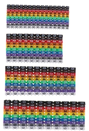 Kabelbeschriftung 100/150PCS Kunststoff Kabel Kennzeichnung Farbe Digitale Zahl 0 Zu 9 Rohr Draht C-Typ für Büro(M-0)