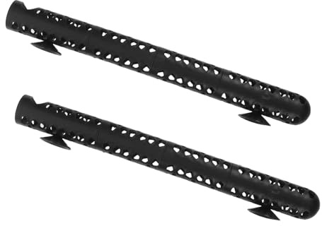 TOYANDONA 2pcs Fish Heater Guard Protector for Aquarium Heating Rods, Plastic Sturdy Protective Cover with Easy Installation, Suitable for Water Aquariums and Fish Tanks, Black Detachable