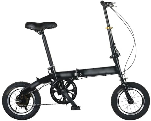 FKXSXAZ 12 Carbon Steel Frame Folding City Bike Disc Brakes Pedals Small Fold Up Size