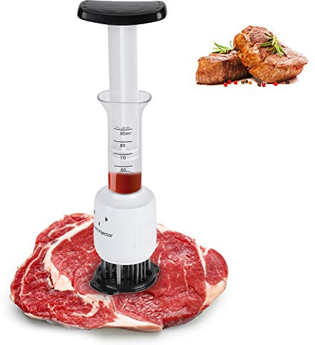 Dioche Meat Marinade Needle Injector, 30 and Tenderizer Injector, Steaks Flavor Syringe Cook Kitchen Tool, for BBQ, Turkey, Fish, Brisket, Pork and Chicken