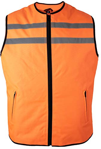 Motorrad Sicherheitsweste mit Taschen (in 2 Farben verfügbar) (XL, Neon Orange)