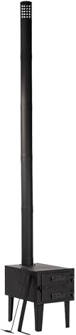 Mil-Tec Zeltofen tragbar (16,5 kg) • Camping Holzofen aus Karbonstahl • Für Zelte, Tipis & Jurten • Mit gr. Brennkammer, 196cm Rohr & Zubehör • Outdoor Ofen zum Heizen & Kochen