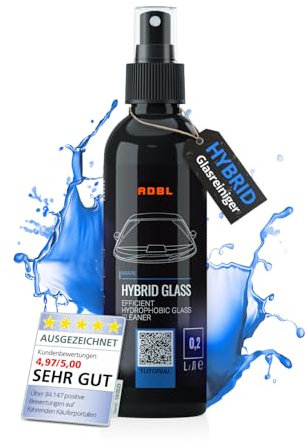 ADBL Hybrid Glass (200 ml) – Nettoyant pour vitres hydrophobe – Nettoie et protège les surfaces en verre – Laisse des vitres transparentes et antistatiques – Réduit l'adhérence de la saleté grâce à