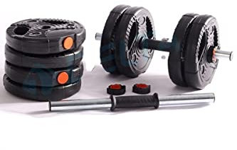 Fidusport Verstellbares Hantelset Vinyl Hantel Set Kurzhantel Gewichte 16 bis 30kg Hantelscheiben Kurzhantelstange (30 KG Set)