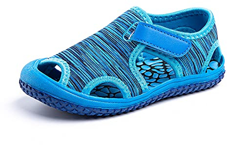 Hitmars Sandali Bambina Estivi Sandali Bambino Antiscivolo Sportivi Sandali Bimbo Piscina Camuffare Blu Taglia 21
