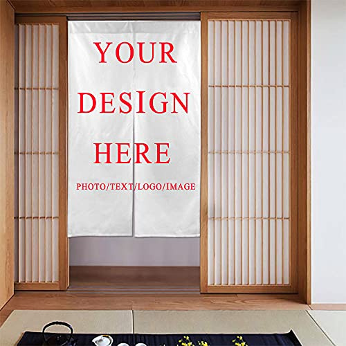 Personalized Custom Doorway Curtain Noren Add Your Photo Door Way Curtain Panel, Room Dividers Fengshui Curtain Tapestry 34x 56 for Home Kitchen Bistro Restaurant Partition Shading Decor