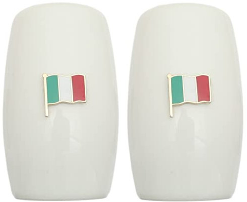 Italian Flag China Salt and Pepper Shakers Cruet Set Modern White CSP 483