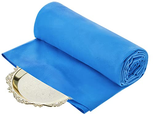 Chiffons anti-ternissement bleu roi pour argent – Protection de l'argenterie et des couverts – Grand chiffon de polissage pour bijoux – 3 x 1 m