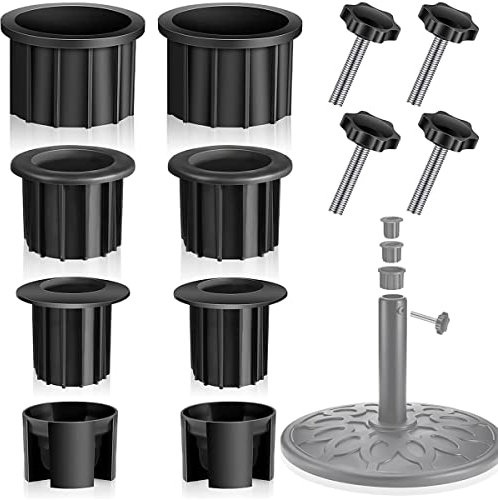 Beenle-Icey UK 12pcs Patio Umbrella Base Parts Plastic Parasol Stand Replacement Parts Wearproof Umbrella Base Bracket Hole Ring Cover & M8 Screws for Most Beach Backyard Balcony Umbrella Hole(black)