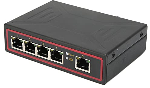 Commutateur Ethernet à 5 Ports sur Rail DIN, Conception de Qualité Industrielle, Connexion Rapide et Fiable, Alimentation Redondante sur Rail DIN, Interrupteur de Température Résistant AUX Vibrations