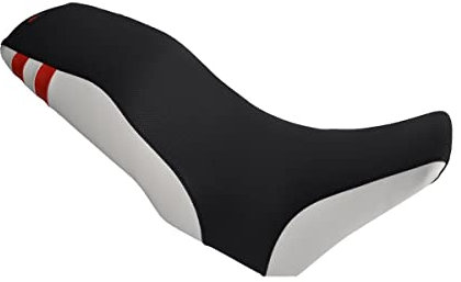 Moto Discovery Funda de Asiento Compatible con Yamaha XT660Z Tenere 2008-2018 Negro/Blanco/Rojo (B)