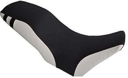 Moto Discovery Funda de Asiento Compatible con Yamaha XT660Z Tenere 2008-2018 Negra/Blanca con Costuras Rojas
