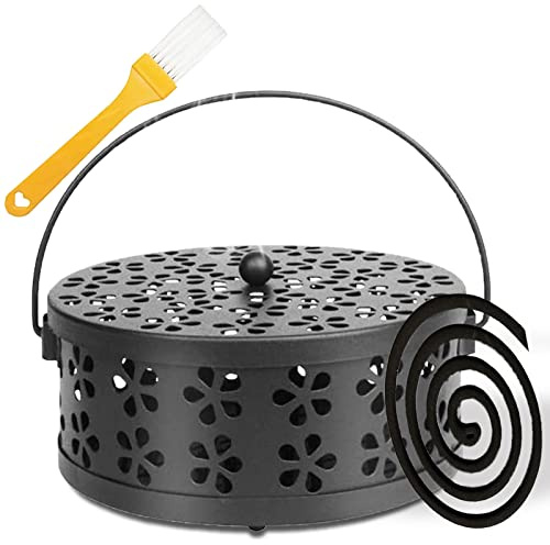 Supporto per bobine di incenso, per zanzariera, classico, portatile, metallico, porta bobine di incenso, per giardino di casa, campeggio (A)